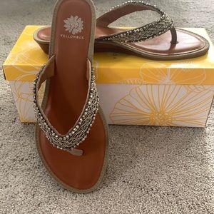 Yellow Box Yvonne Metallic Slip On Sandals